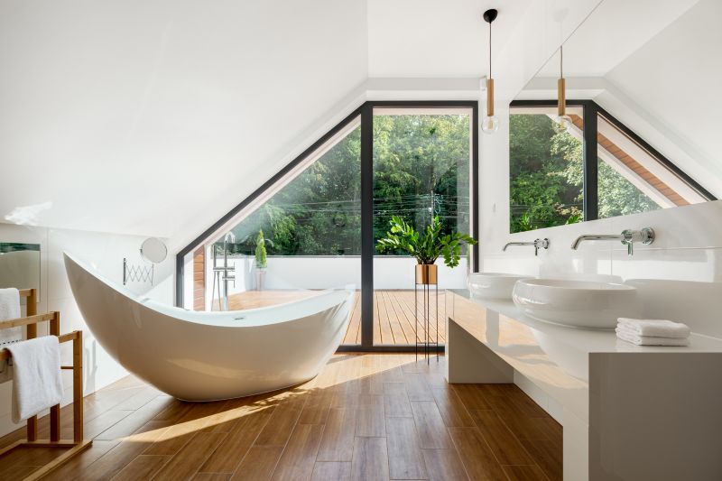 Freestanding Bathtub in a Stylish Bathroom